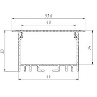 Линейный светодиодный светильник встраиваемый Prima Tech Line Recessed 40mm Standart 36W