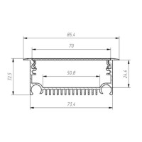 Линейный светодиодный светильник встраиваемый Prima Tech Line Recessed 70mm Standart 36W