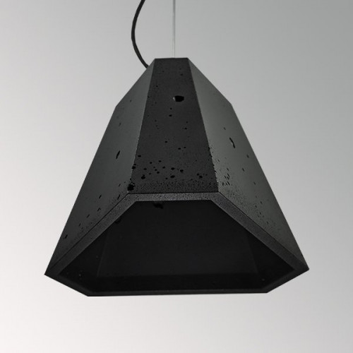 Подвесной бетонный светильник Трего Черный