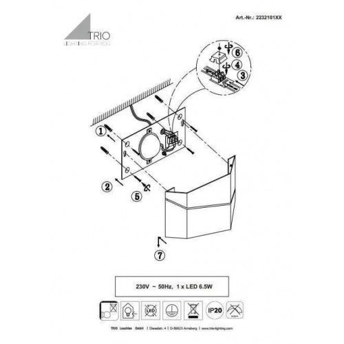Бра Trio ZORRO 223210132