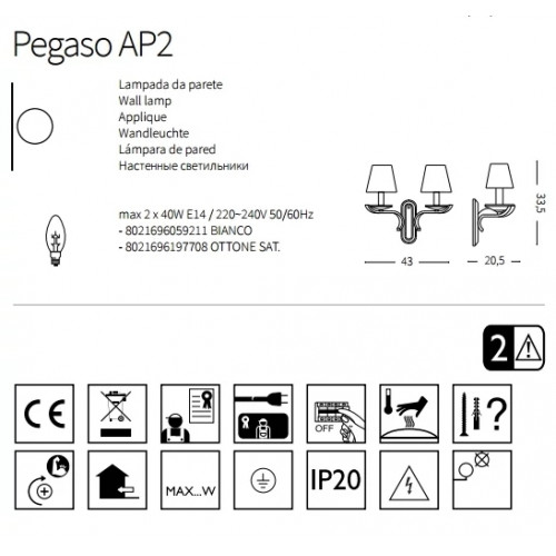 Бра Ideal Lux PEGASO 197708