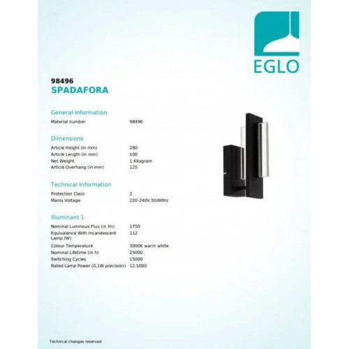 Бра Eglo SPADAFORA 98496