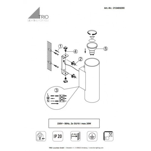 Бра Trio MARLEY 212400207
