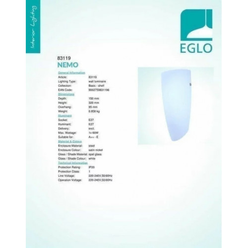 Бра Eglo METRASS 96038