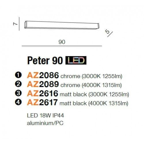 Бра AZzardo PETER 90 3000K AZ2616