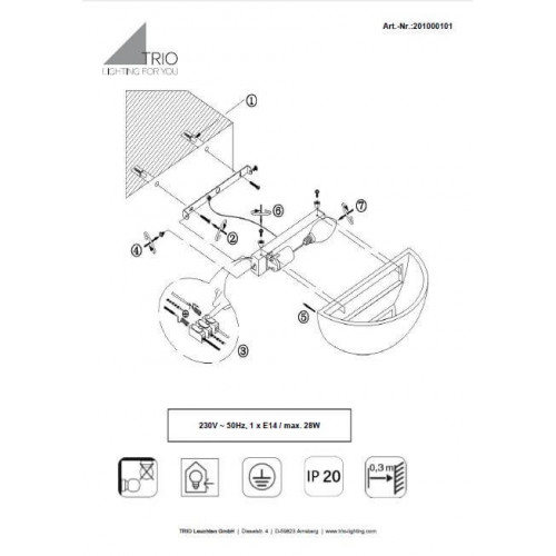 Бра Trio ROMA 201000101