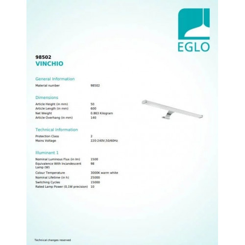 Бра Eglo VINCHIO 98502
