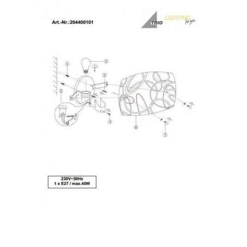 Бра Trio SPIRELLI 204400101