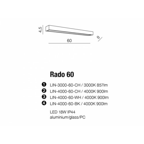Бра AZzardo RADO 60 AZ2076 (LIN300060CH )