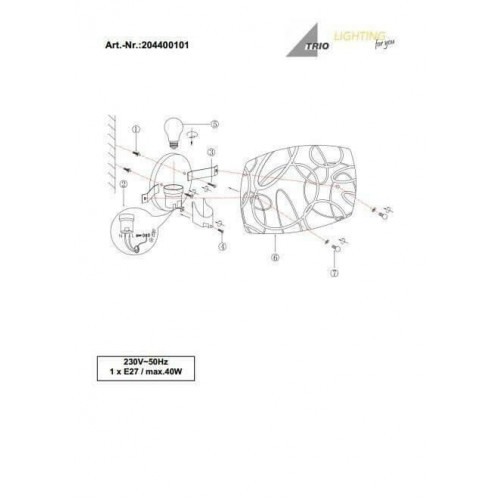 Бра Trio SPIRELLI 204400101