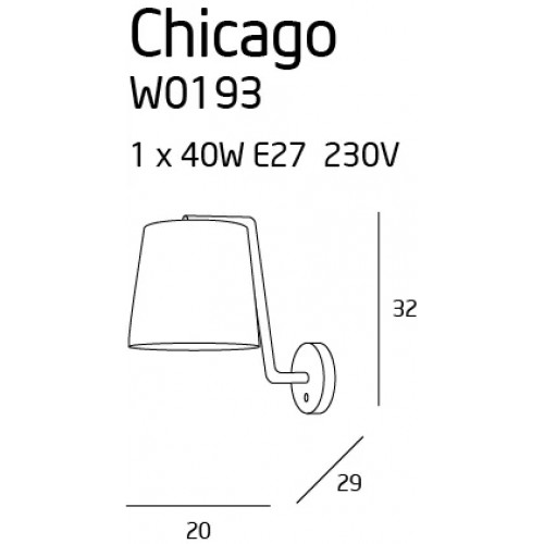 Бра з абажуром MAXlight CHICAGO W0194