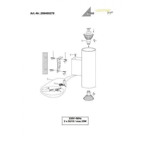 Бра Trio CLEO 206400279