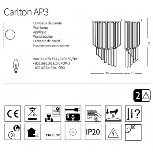 Бра Ideal Lux CARLTON 168913
