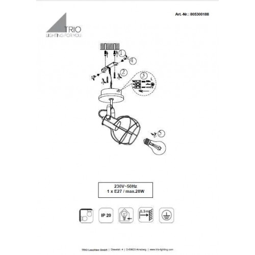 Бра Trio MADRAS 805300188