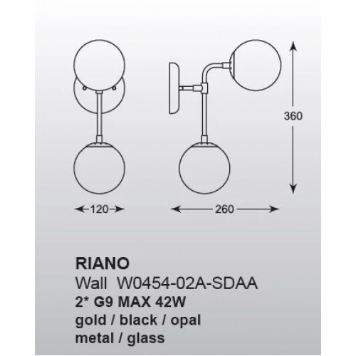 Бра Zuma Line RIANO W0454-02A-SDAA