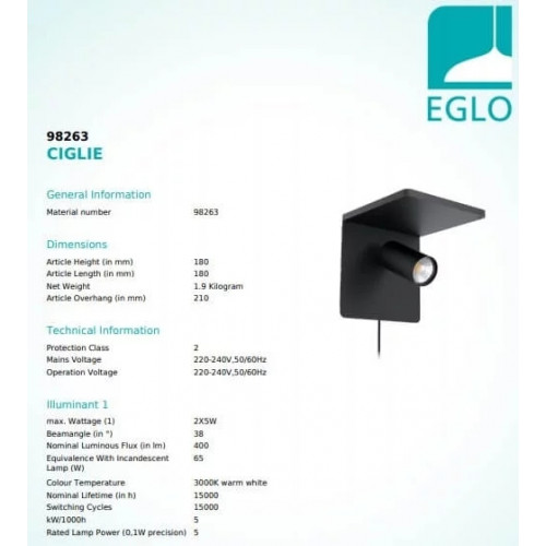 Бра Eglo JABALOYAS 39654