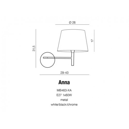 Бра AZzardo ANNA AZ1519 (MB463XAWHBKCH )