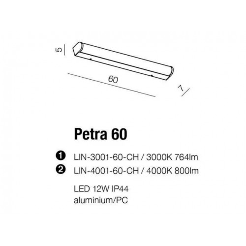 Бра AZzardo PETER 60 4000K AZ2473 (LIN400360CH)