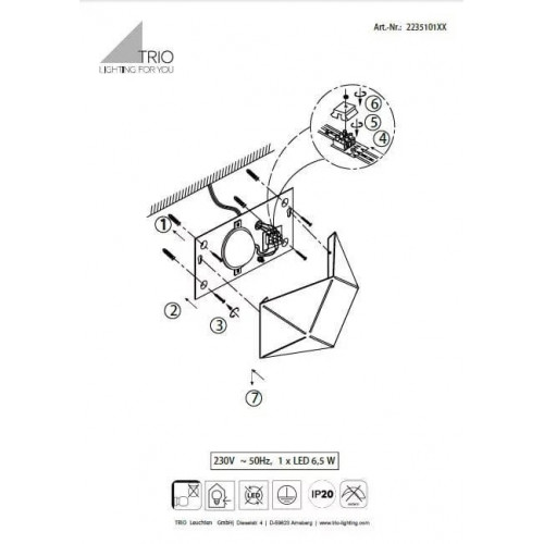 Бра Trio ZANDOR 223510132