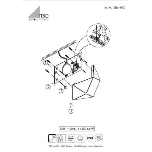 Бра Trio ZANDOR 223510132