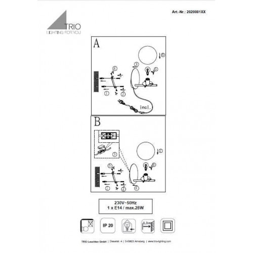 Бра Trio PURE 202000108