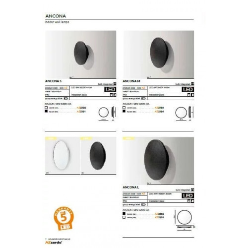 Бра AZzardo ANCONA S AZ2192 (GW8664SWH)