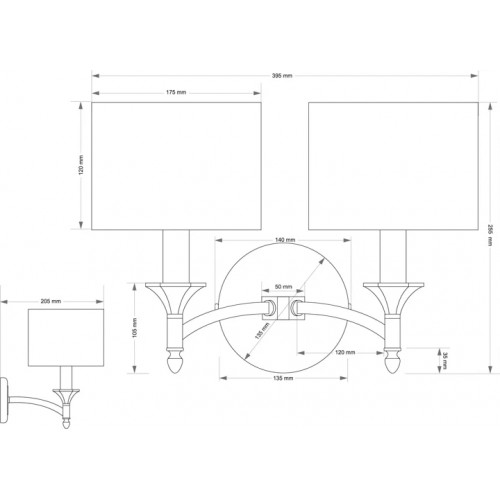 Бра Kutek DECOR ABAŻUR DEC-K-2(P/A)