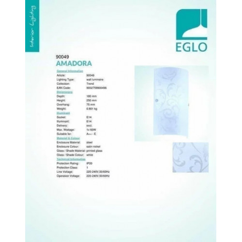 Бра Eglo Amadora 90049