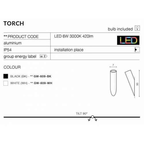 Бра AZzardo TORCH AZ2206 (GW609BK)