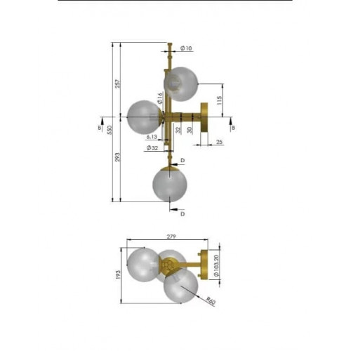 Бра Pikart ABBY 31045-3, праве