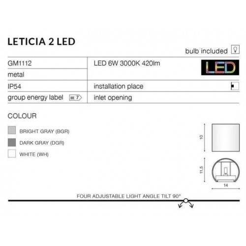 Бра AZzardo LETICIA 2 LED AZ2190