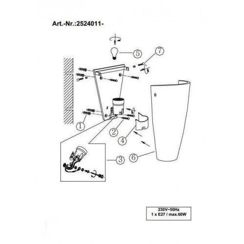 Бра TRIO MIRO 2524011-07