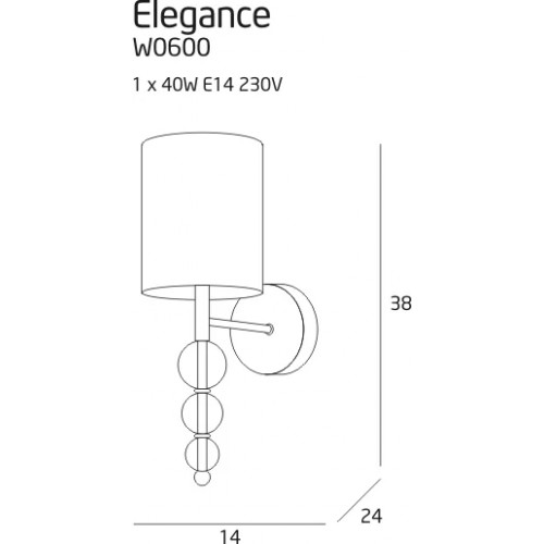 Бра з абажуром MAXlight ELEGANCE W0600