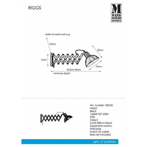 Бра Markslojd RIGGS 108105