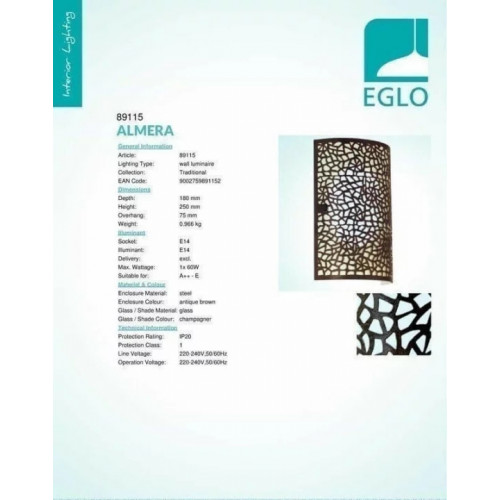 Бра Eglo ALMERA 89115