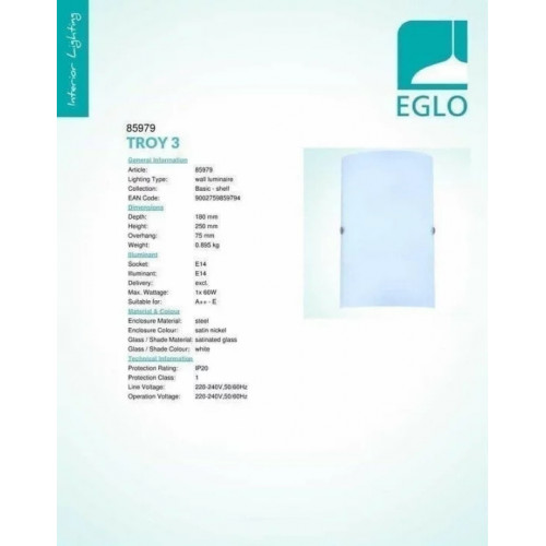 Бра Eglo TROY 3 85979