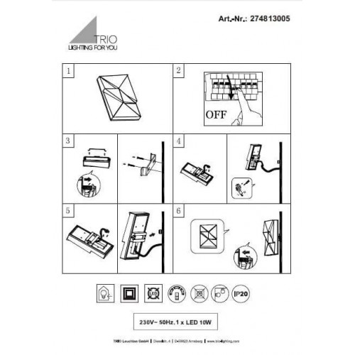 Бра Trio TRINITY 274813005