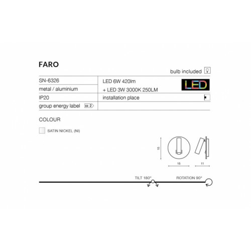 Бра AZzardo FARO AZ2552 (SN6409SN)