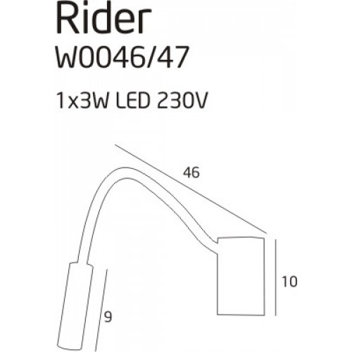 Бра MAXlight RIDER BLACK W0046