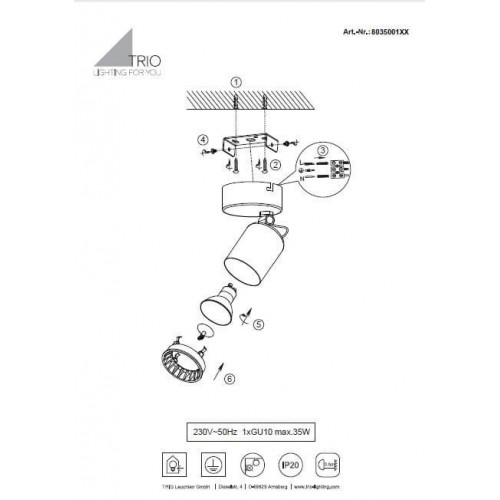 Бра Trio PAGO 803500131