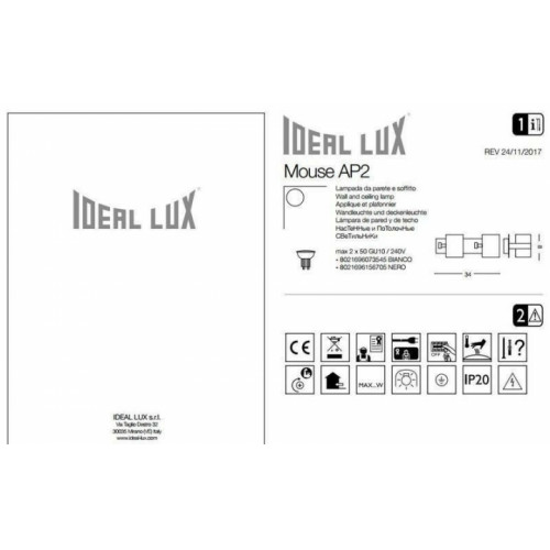 Бра Ideal Lux MOUSE 073545