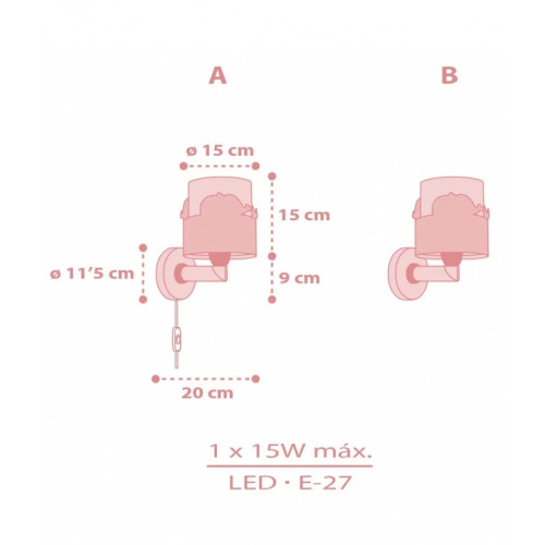 Бра в дитячу Dalber WHALE DREAMS PINK 61179S