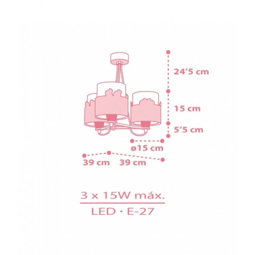 Дитяча люстра Dalber SWEET LOVE PINK 61717S
