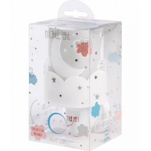 Дитячий нічник в розетку Dalber MOON GREY 61235E