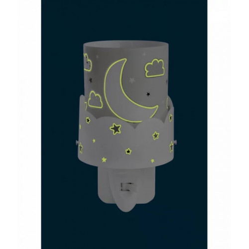 Дитячий нічник в розетку Dalber MOON GREY 61235E