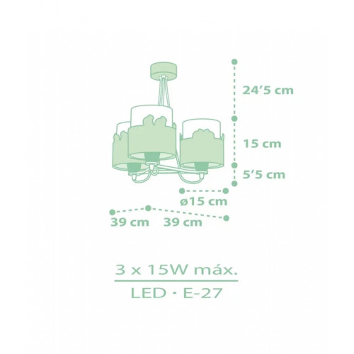 Дитяча люстра Dalber SWEET LOVE GREEN 61717H