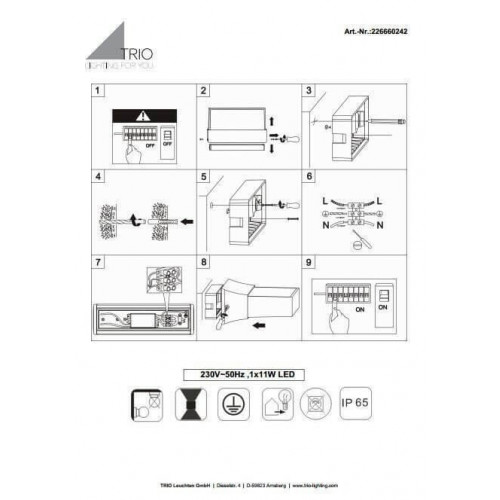 Світильник вуличний Trio 226660242 CUANDO