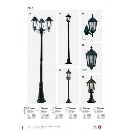 Світильник вуличний Searchlight 5600-2BK-LED TROY