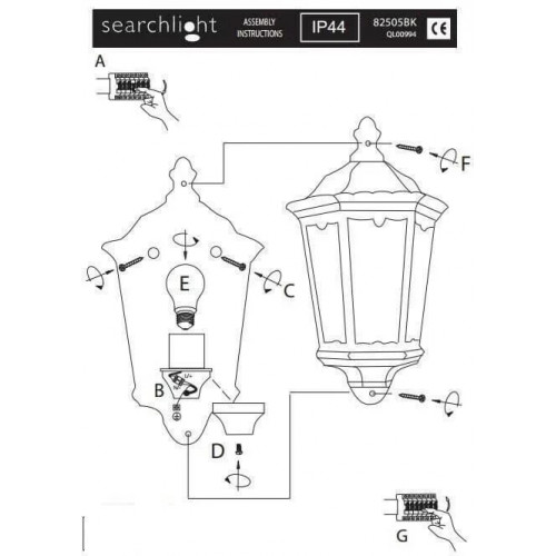 Світильник вуличний Searchlight 5600-2BK-LED TROY