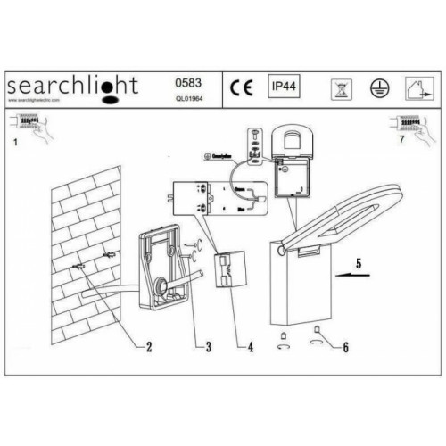 Настінний вуличний світильник Searchlight MANHATTAN 0583GY